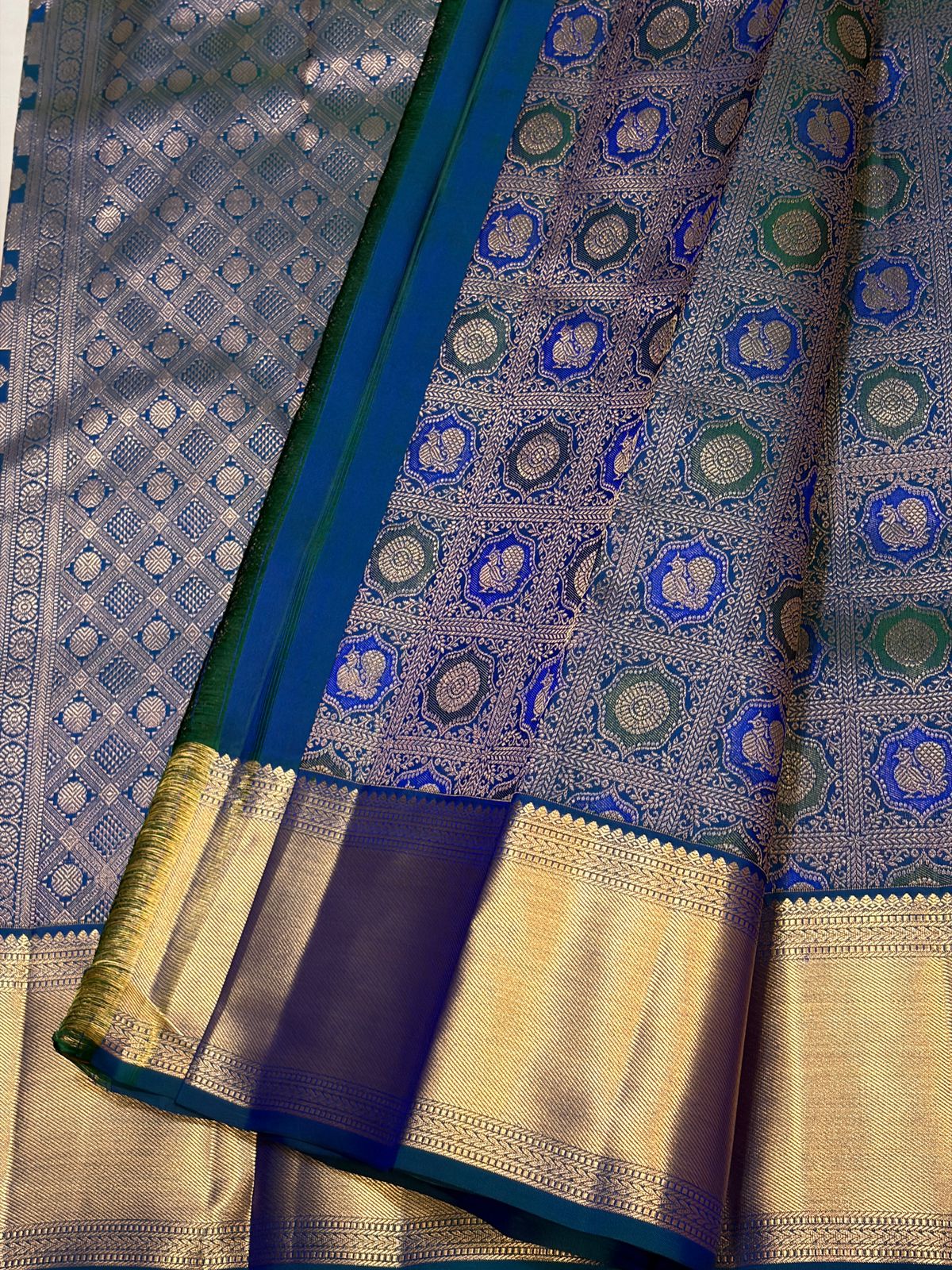 Royal Blue Brocade Kanchipuram Bridal Silk Saree